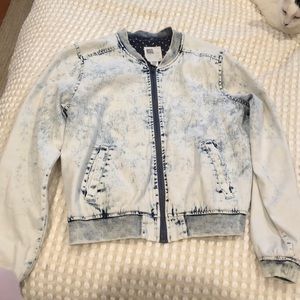 Acid wash denim jacket